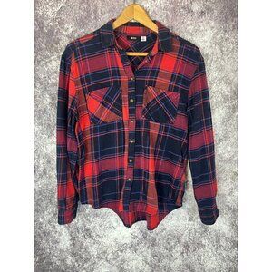 BDG Urban Outfitters Shirt Womens SP Flannel Tartan Plaid Button Boyfriend Indie
